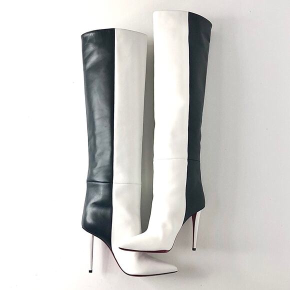 Christian Louboutin Astrilarge Botta 100 Two Tone Over the Knee High Boots 38 - Picture 1 of 10